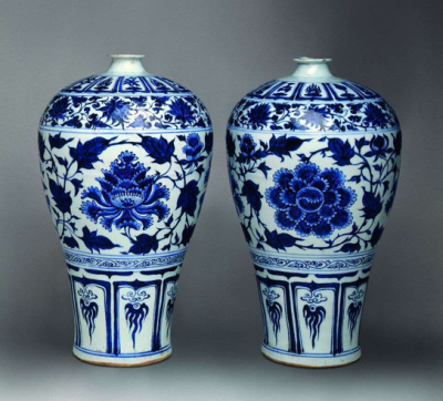 元代 牡丹纹梅瓶（一对）
土耳其托普卡帕皇宫藏