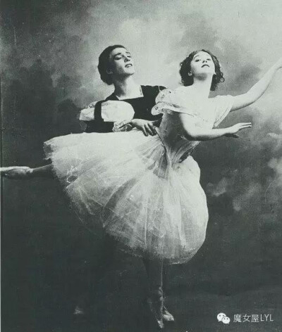 Tamara Karsavina & Vaslav Nijinsky in Giselle, 1910.《吉赛尔》