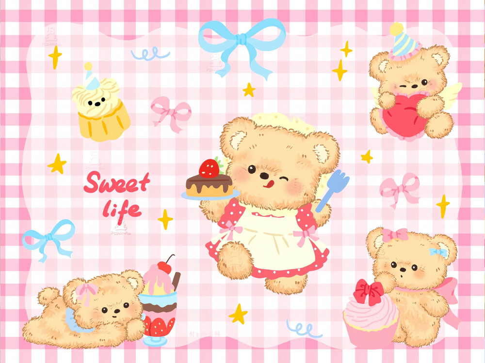 可爱iPad平板壁纸
画师：劈叉的熊熊
#插画壁纸#