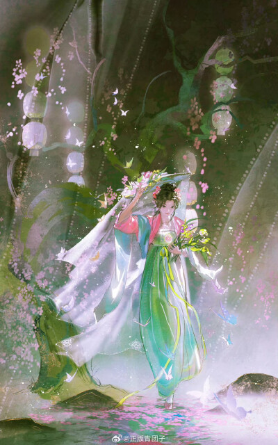 采撷春光
插画精选｜画师：正版青团子