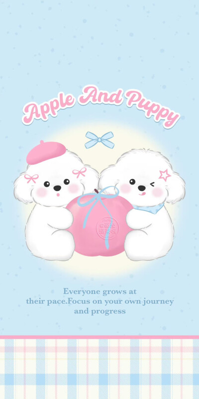 少女心蓝粉色可爱比熊