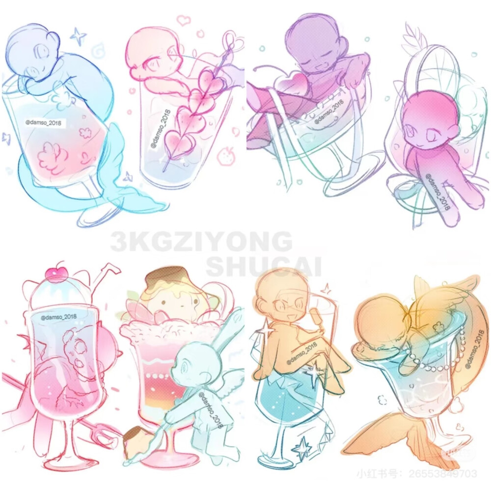 人体线稿，各个地方收集的好看线稿