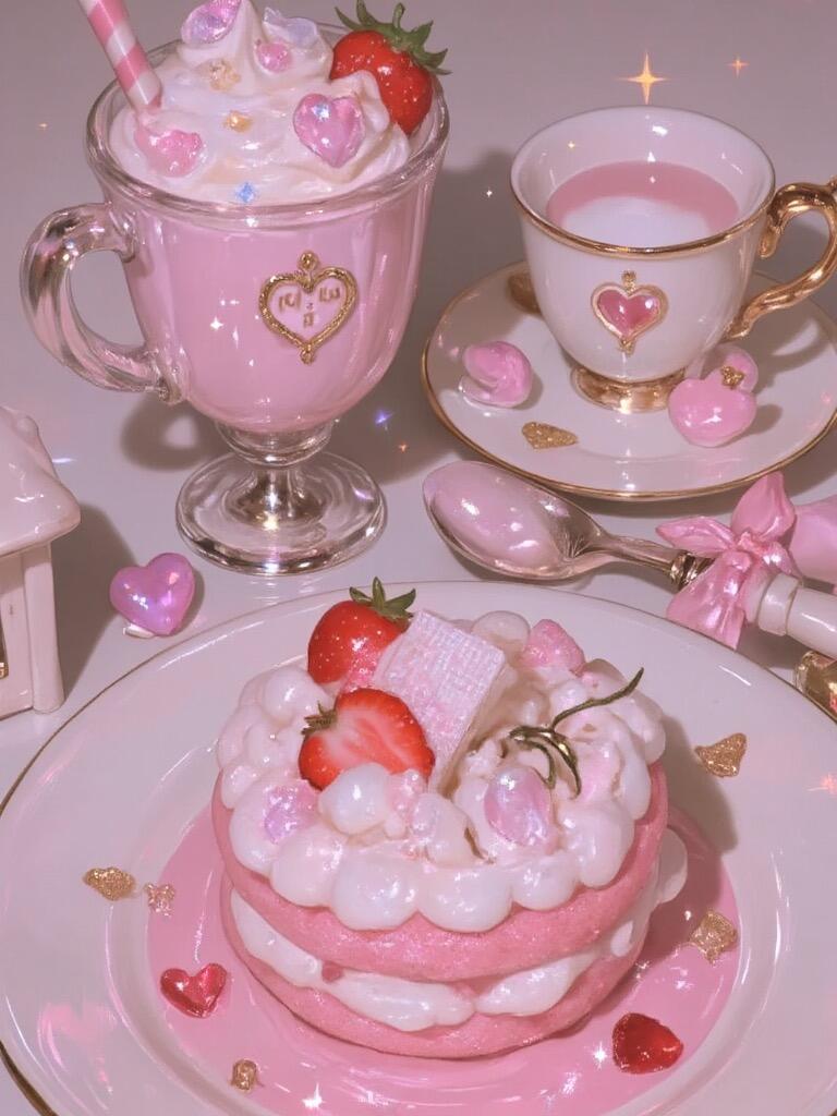 blingbling粉色系草莓甜品