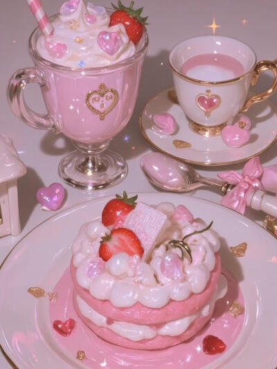 blingbling粉色系草莓甜品