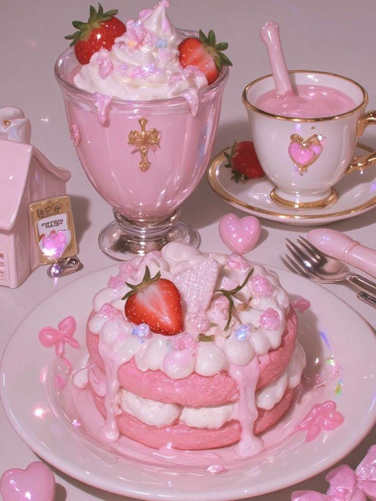 blingbling粉色系草莓甜品