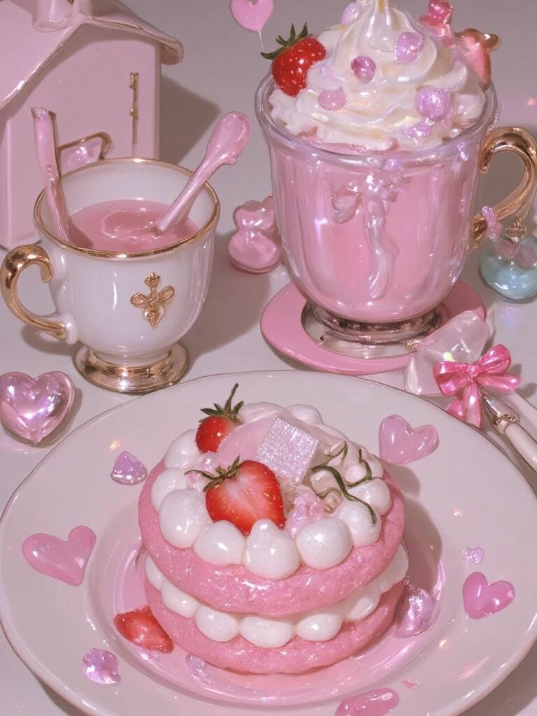blingbling粉色系草莓甜品
