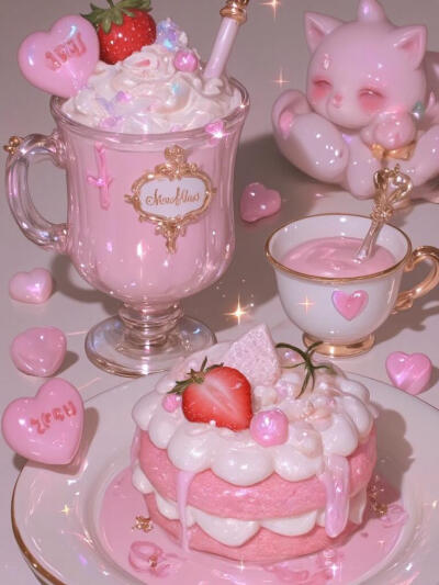 blingbling粉色系草莓甜品