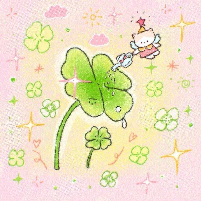 绿色四叶草系背景图