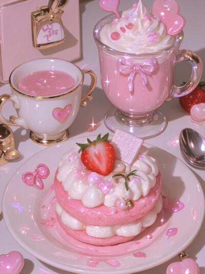 blingbling粉色系草莓甜品