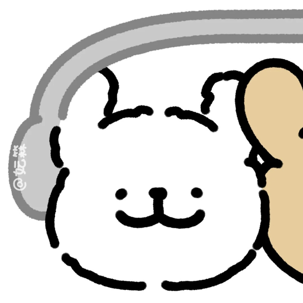 线条小狗听歌背景