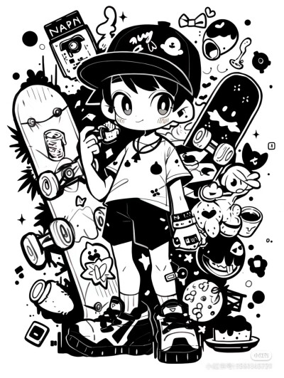 黑白人物写生