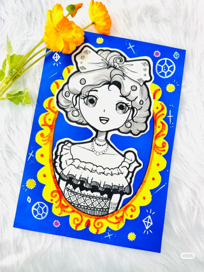 黑白线描人物