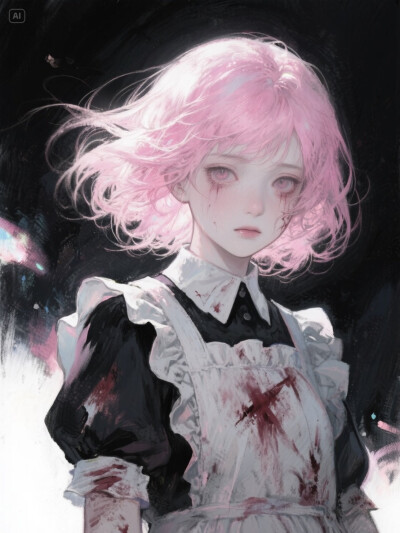 AI 少女插画 女仆