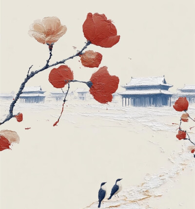 冬日梅花意境背景