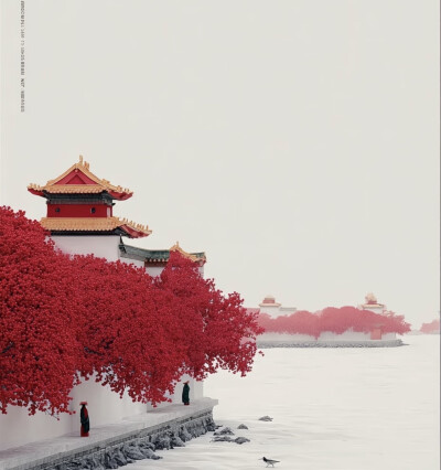 红色系意境背景