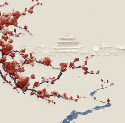 冬日梅花意境背景