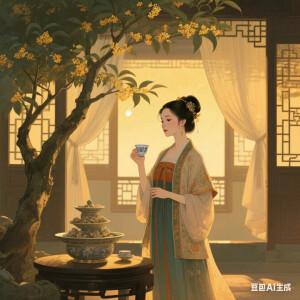 帘卷西风添半臂，桂花香里晓凉时。