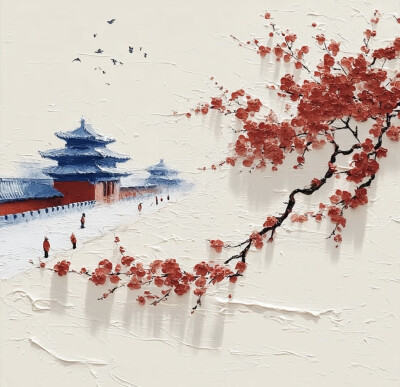 冬日梅花意境背景