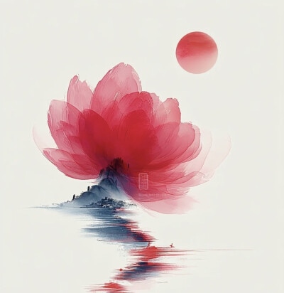 红色系意境背景