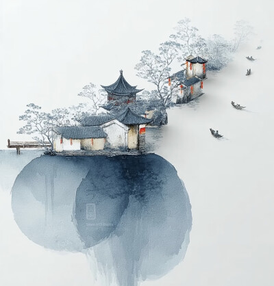 蓝色系意境壁纸