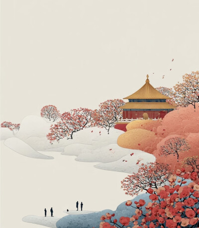 红色系意境背景