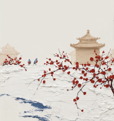 冬日梅花意境背景