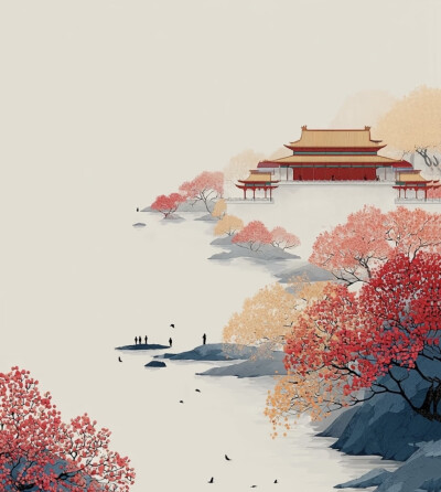 红色系意境背景