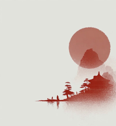 红色系意境背景