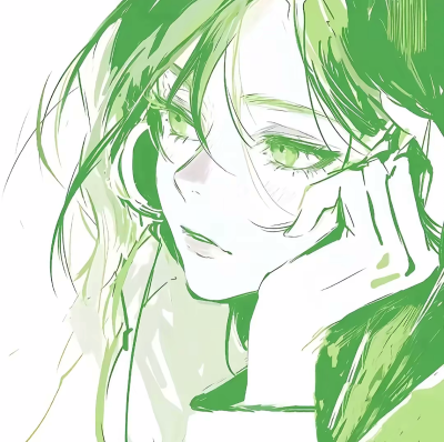 动漫女头 绿色