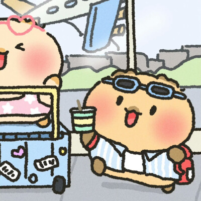 可爱双人头像
图源：稳稳鼠winwin
#插画情头#