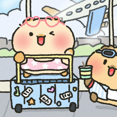 可爱双人头像
图源：稳稳鼠winwin
#插画情头#