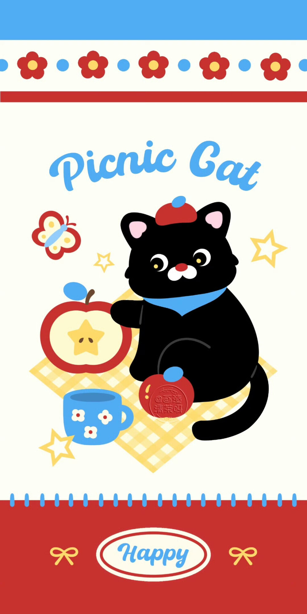 红苹果小黑猫