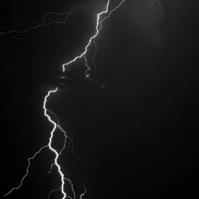 The moon under lightning