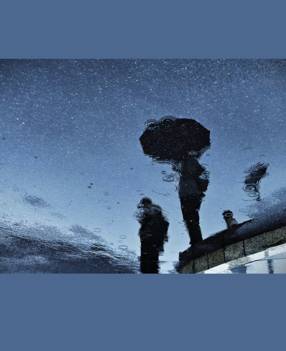 我們在倒影裡被漣漪反覆修改，而你始終站在我傘的圓周之外。