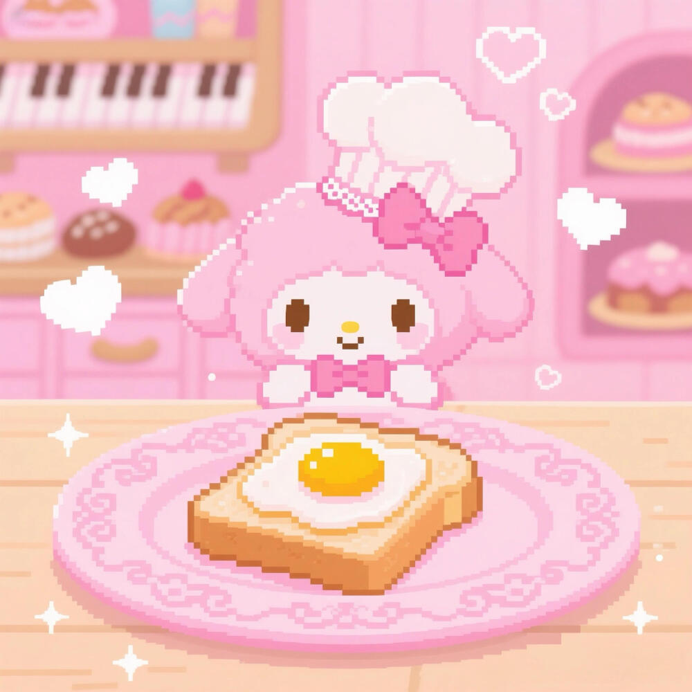 像素风piano小羊可爱头像