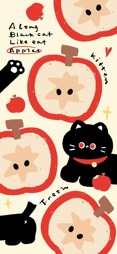 苹果黑猫咪壁纸+套图