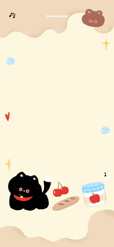 苹果黑猫咪壁纸+套图