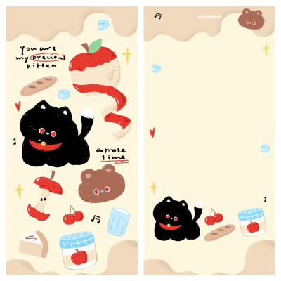 苹果黑猫咪壁纸+套图