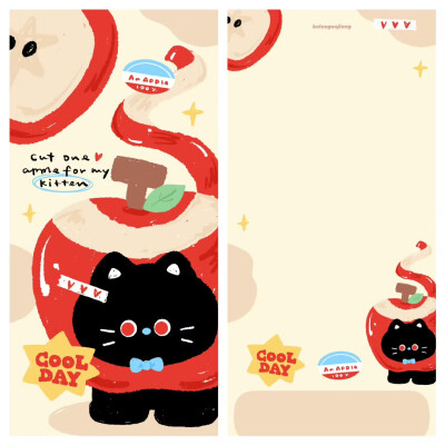 苹果黑猫咪壁纸+套图
