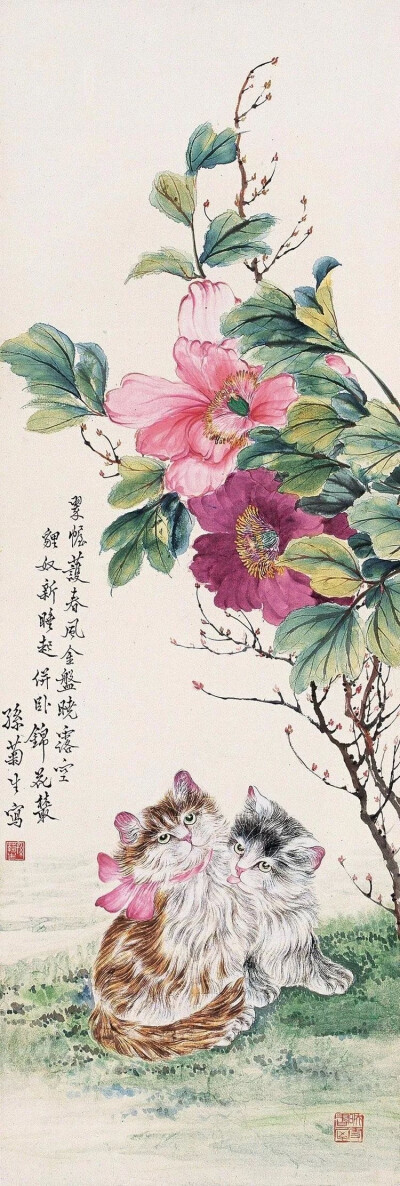 孙菊生【花鸟画猫咪】