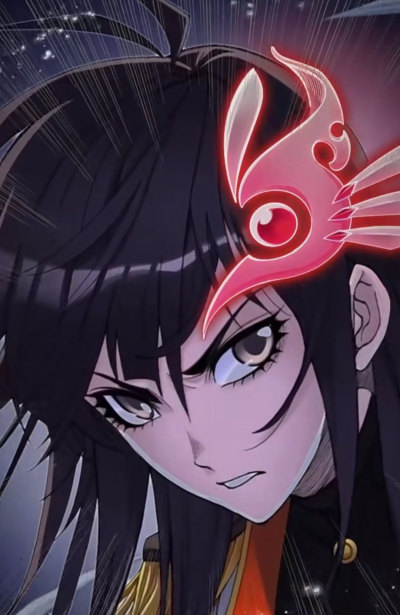 穆逢春制作，《斗罗大陆》漫画同人作品。星罗朱竹清，武魂幽冥灵猫。黑玉头部魂骨-墨羽。(来源于网络，侵权删) 