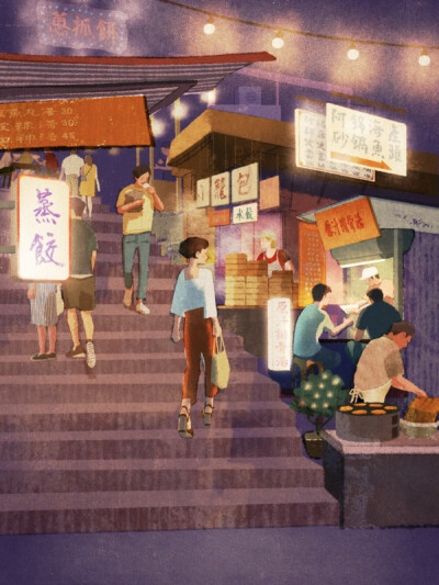 盛夏的蝉鸣里，看到HifuMiyo的插画作品，仿佛褪去一层烦躁，心也开始慢慢沉静下来，在那些明亮又自由的画面里，细细品味这柔软的时光。