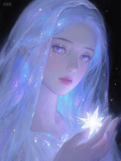 AI插画 星河少女