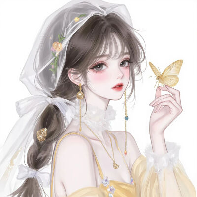手绘女头像