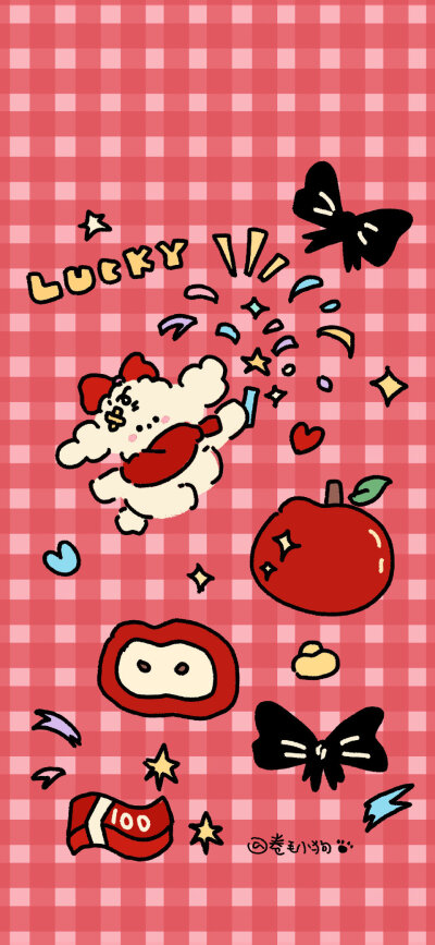 红色系苹果小狗壁纸套图