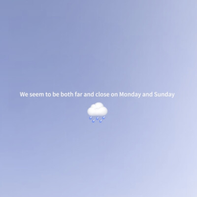 We seem to be both far and close on Monday and Sunday