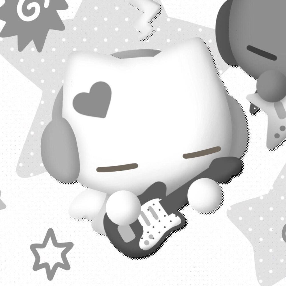 可爱漫画情头 黑白