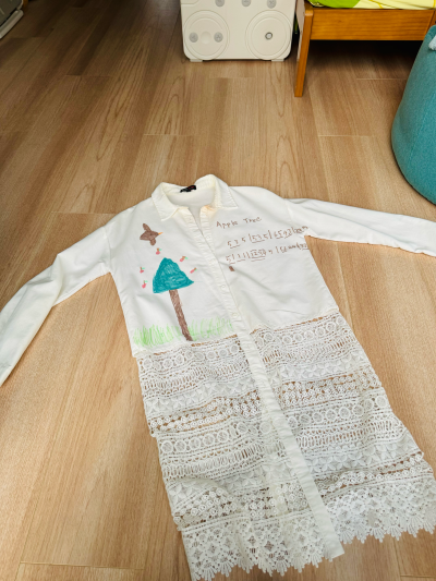 巴巴爸爸和衣服绘画作品