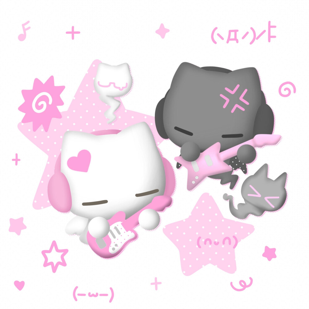 可爱漫画情头 黑白