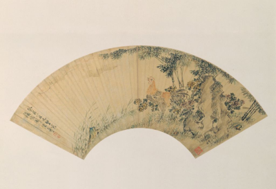 明代 陈嘉言 《鸡鸣图》扇页
北京故宫博物院藏
